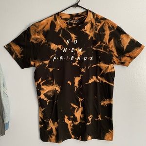 No New Friends Bleach Dye T-Shirt
